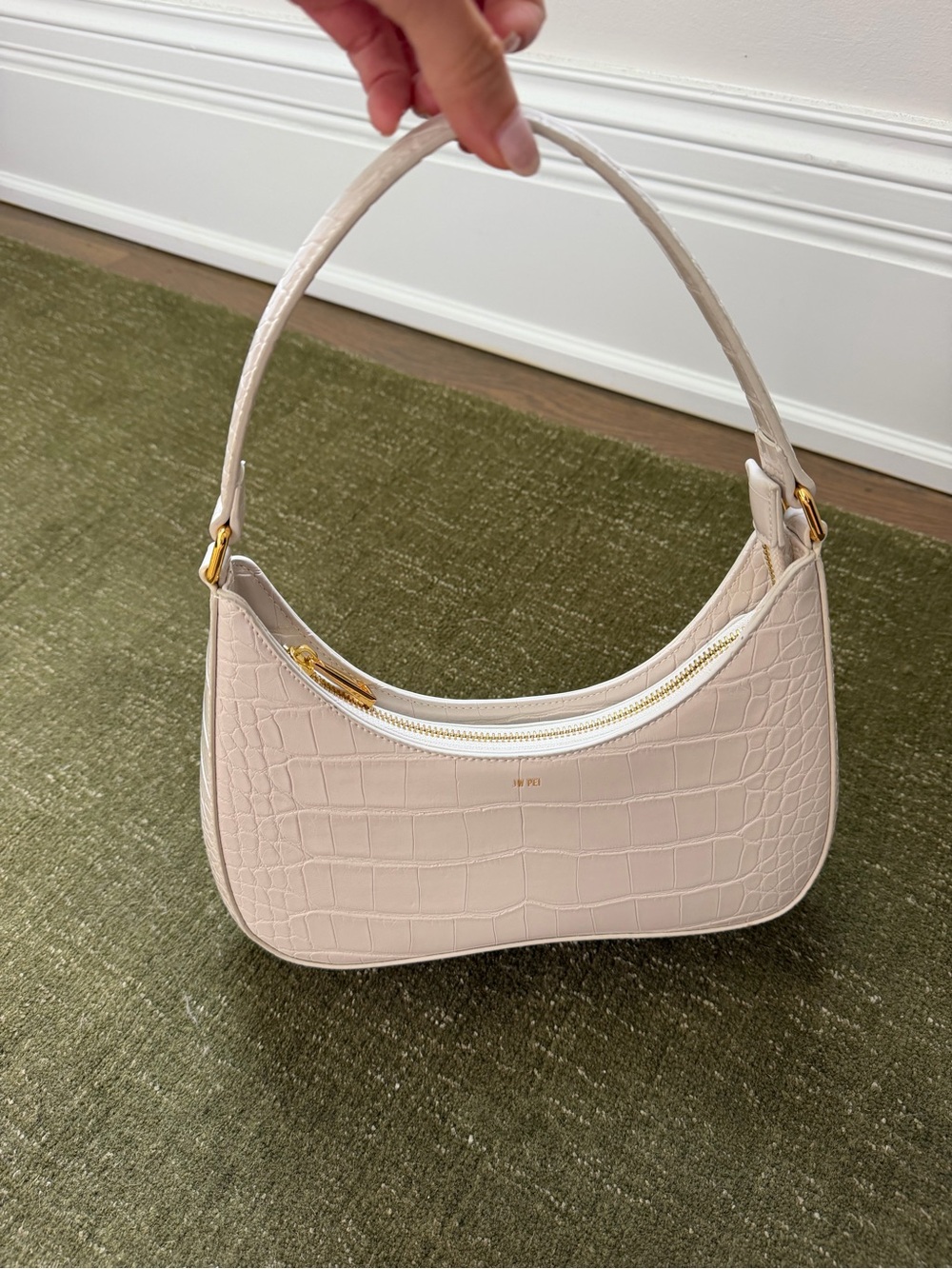 JW PEI Ruby Shoulder Bag - Cream White Croc - Picture 3 of 6